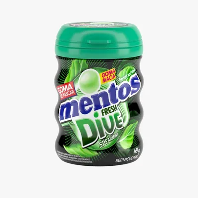 Bala Mentos Garrafa Fresh Dive Spearmint 49 gramas